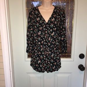 Black Floral Romper
